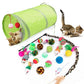 Cat Toy Set Mouse Tunnel Feather Interactive Play Pet Bundle