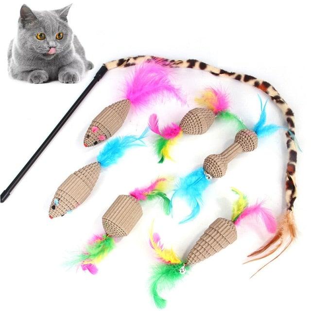 Cat Toy Set Mouse Tunnel Feather Interactive Play Pet Bundle