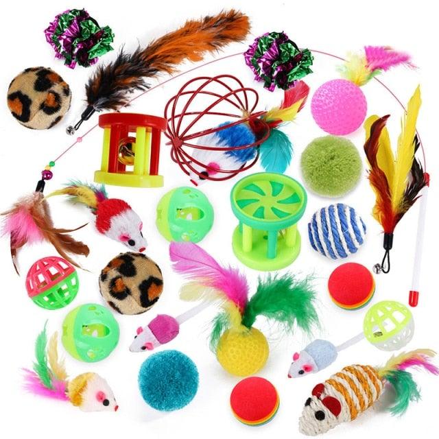 Cat Toy Set Mouse Tunnel Feather Interactive Play Pet Bundle