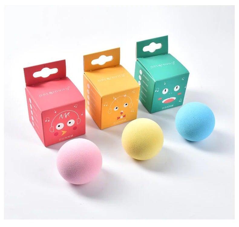 Interactive Cat Toy Ball with Catnip Squeaky Plush Training Toy