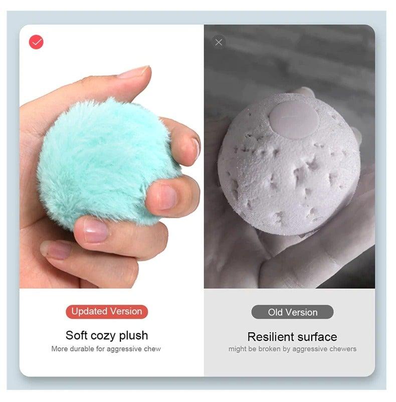 Interactive Cat Toy Ball with Catnip Squeaky Plush Training Toy