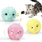 Interactive Cat Toy Ball with Catnip Squeaky Plush Training Toy