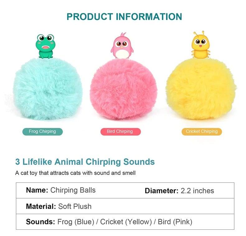 Interactive Cat Toy Ball with Catnip Squeaky Plush Training Toy