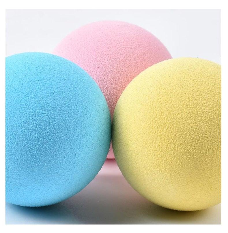 Interactive Cat Toy Ball with Catnip Squeaky Plush Training Toy