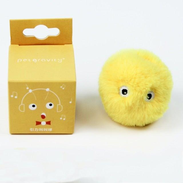 Interactive Cat Toy Ball with Catnip Squeaky Plush Training Toy